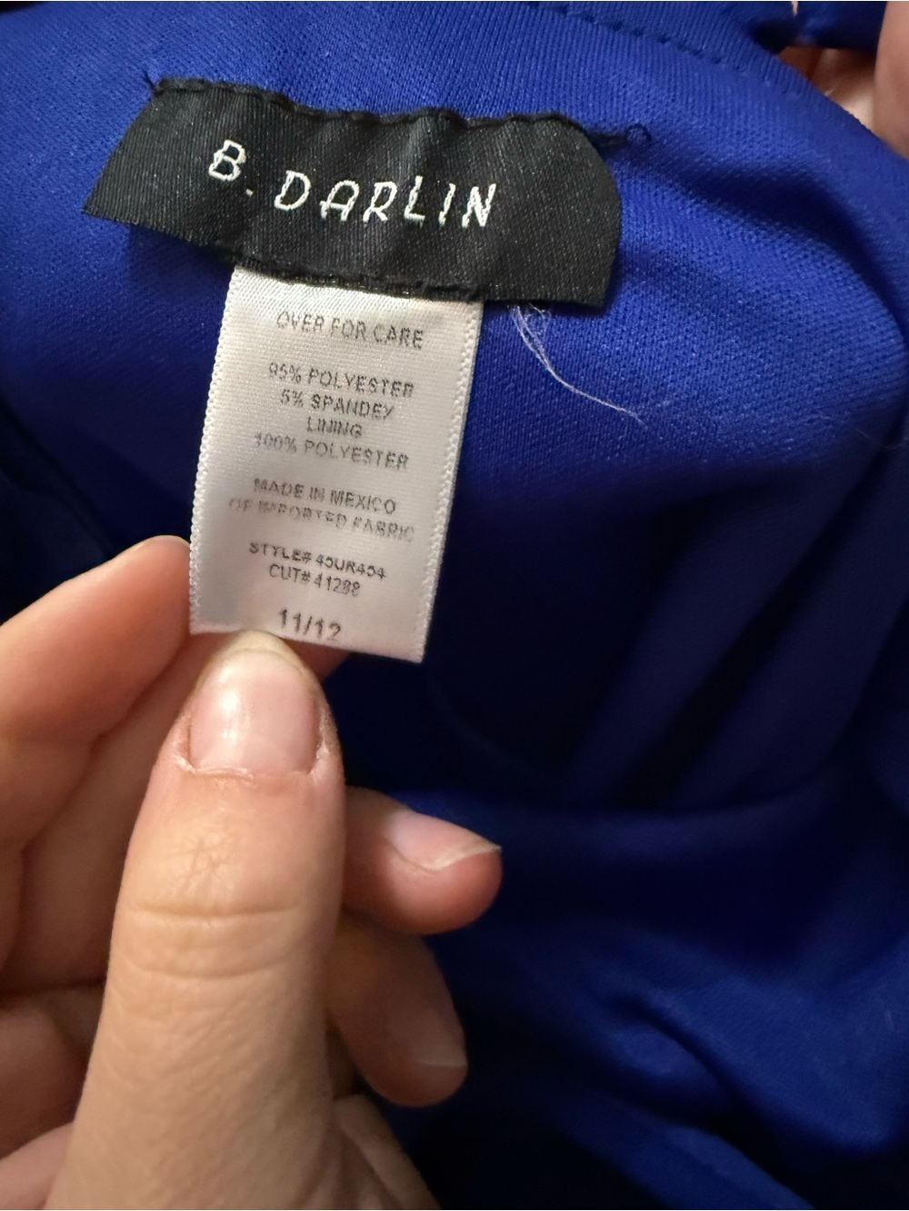 B Darlin Royal Blue Prom Dress